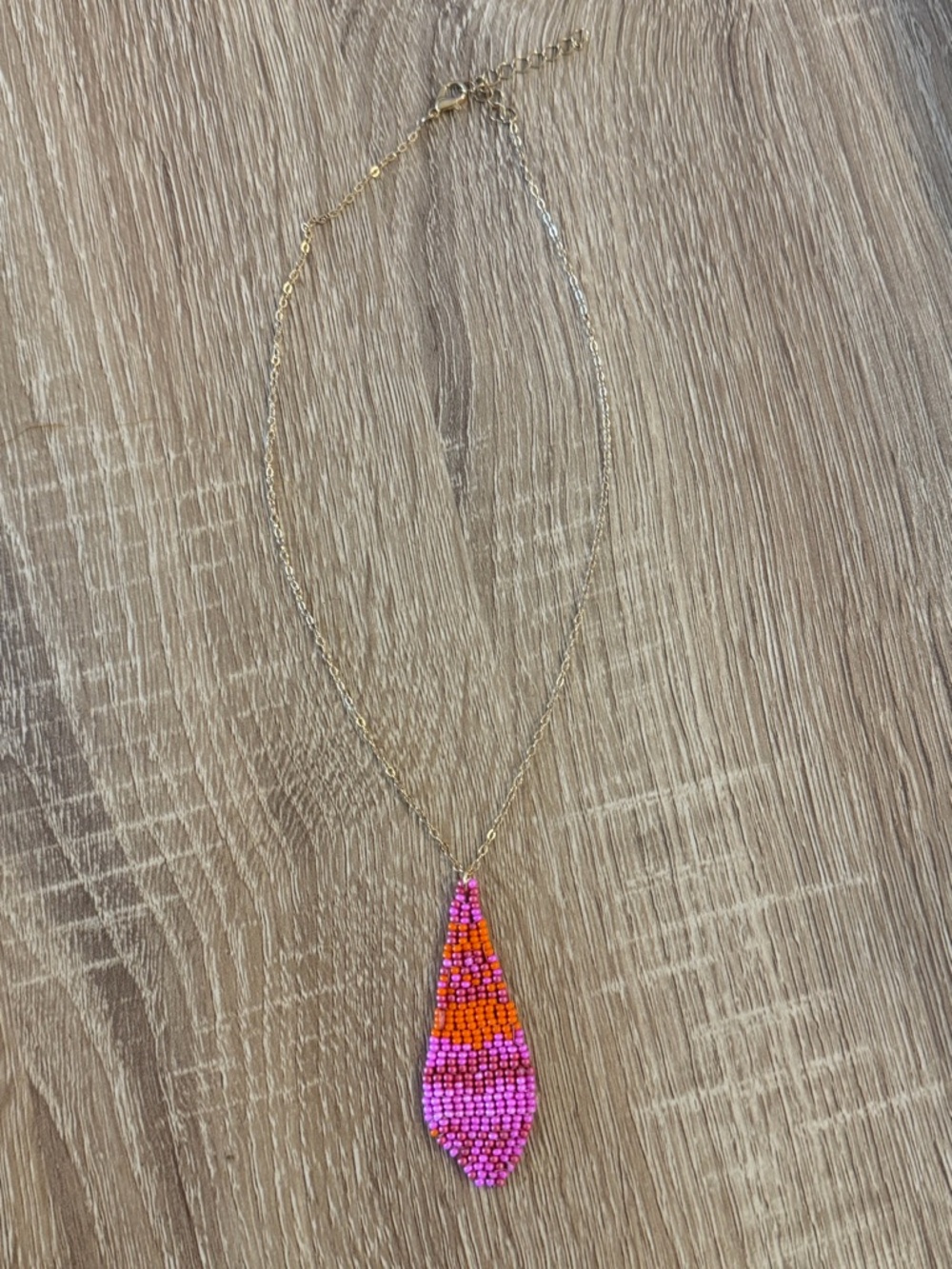 COLOUR DROP - Necklace w/ Handmade Beaded Pendant